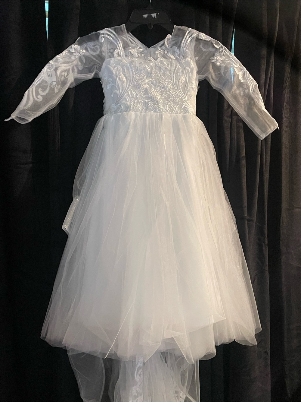 NWOT Lace Tulle Wedding Flower Girl , Princess First Communion Dress Sz 4/5